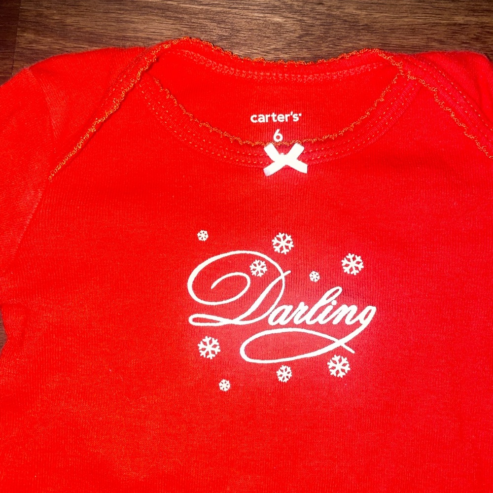 3-6M Baby Girl Christmas Long Sleeve Body Suits (Set of 2) - Picture 9 of 12